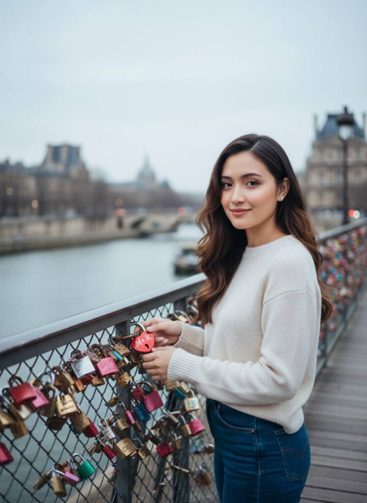 Ghi lại kỷ niệm tình yêu bên cầu tình yêu với phong cách ngọt ngào và tự nhiên