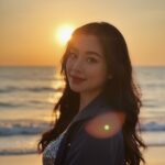 Bức ảnh chiều hoàng hôn lãng mạn bên bờ biển với vẻ đẹp ấm áp và sắc nét