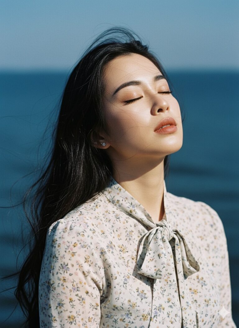 Chân dung bên biển đầy mộng mơ với ánh sáng mềm mại và màu sắc tinh tế