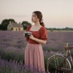 Góc nhìn thơ mộng giữa cánh đồng oải hương cùng máy ảnh vintage ấn tượng