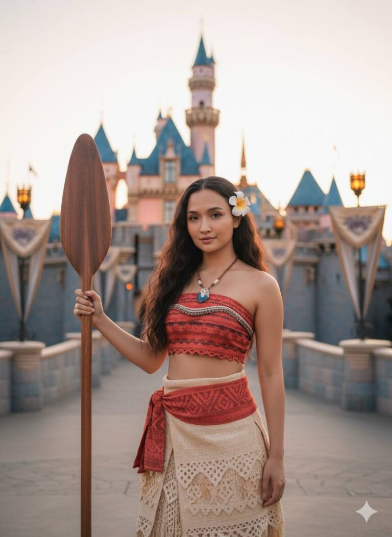 Tạo hình ảnh Moana sống động với vẻ đẹp tự nhiên và phong cách rực rỡ.