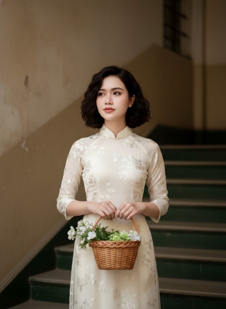 Nét đẹp nhẹ nhàng của cô gái Việt trong áo dài giữa không gian vintage cổ điển