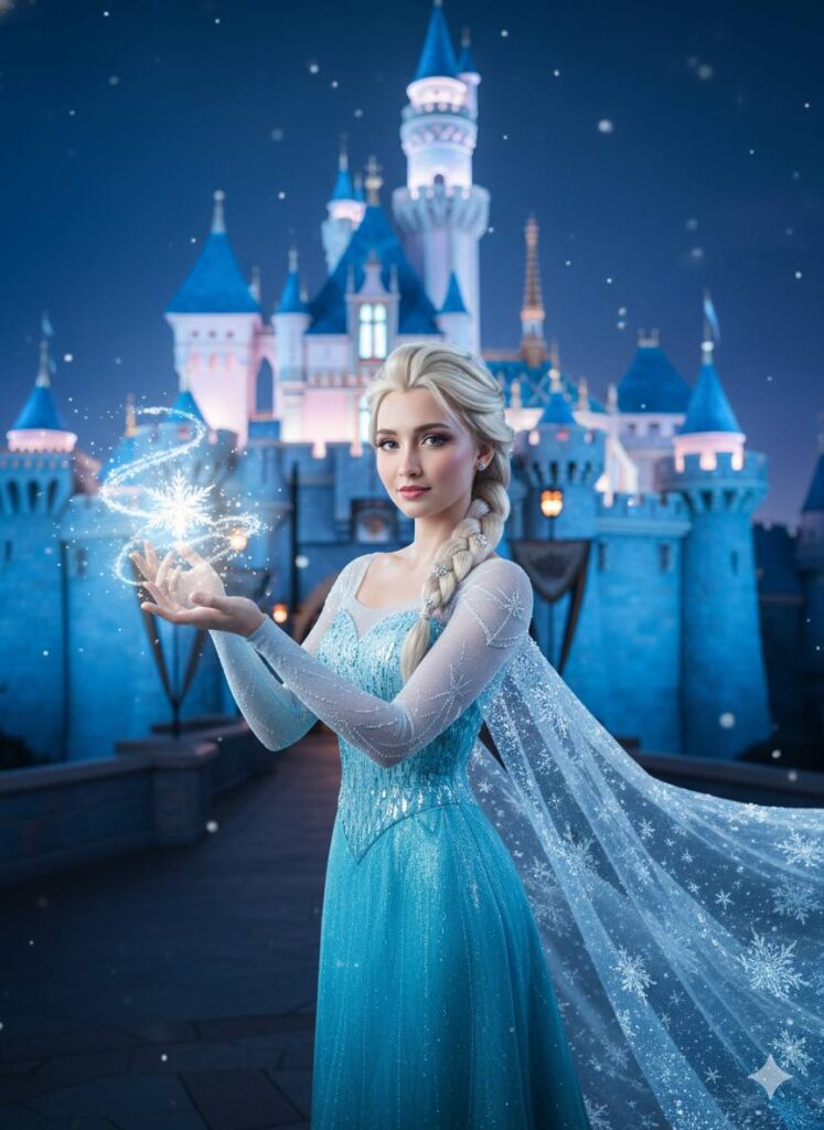 Tạo hình ảnh Elsa tuyệt đẹp với chi tiết ảnh chân thực 8K đầy cảm xúc