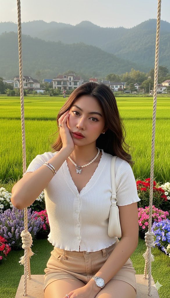 Vẽ chân dung cô gái xinh đẹp trong khung cảnh tự nhiên nhẹ nhàng bình yên