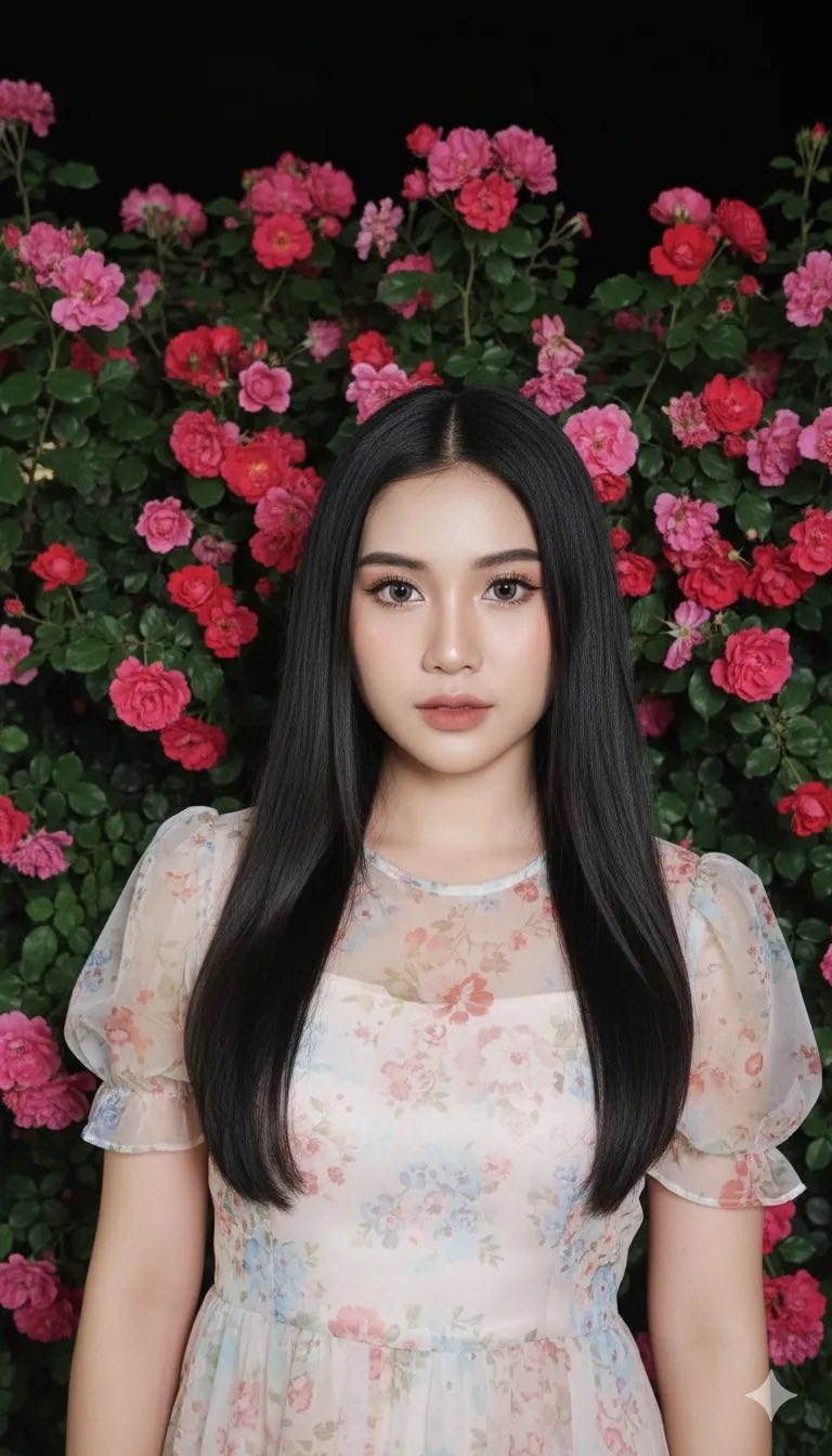“Cận cảnh vẻ đẹp thanh lịch của cô gái giữa vườn hồng rực rỡ”