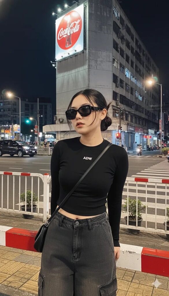 Góc nhìn đêm với cô gái phong cách bên bốt Coca-Cola thú vị và cuốn hút