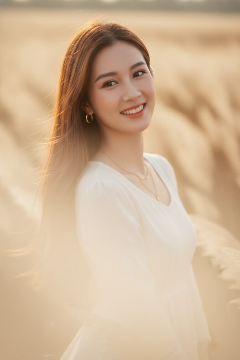 Chân dung đẹp mê hồn của cô gái Việt trong ánh sáng vàng rực rỡ