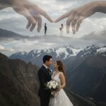 Tạo hình ảnh chân dung đôi tình nhân sống động giữa cảnh núi non hùng vĩ