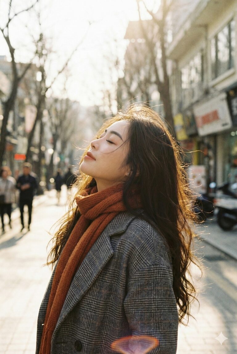 Nàng thơ mùa đông giữa phố với nắng vàng và kỷ niệm yên bình