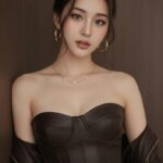 Chân dung thanh lịch của cô gái trẻ với phong cách hiện đại và tự tin