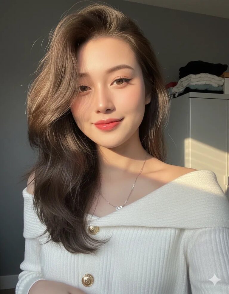 Cô nàng selfie rạng rỡ dưới ánh nắng vàng giờ vàng, phong cách nhẹ nhàng và thu hút