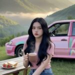 Tạo hình ảnh chân thực của cô gái trẻ với khung cảnh thiên nhiên tuyệt đẹp