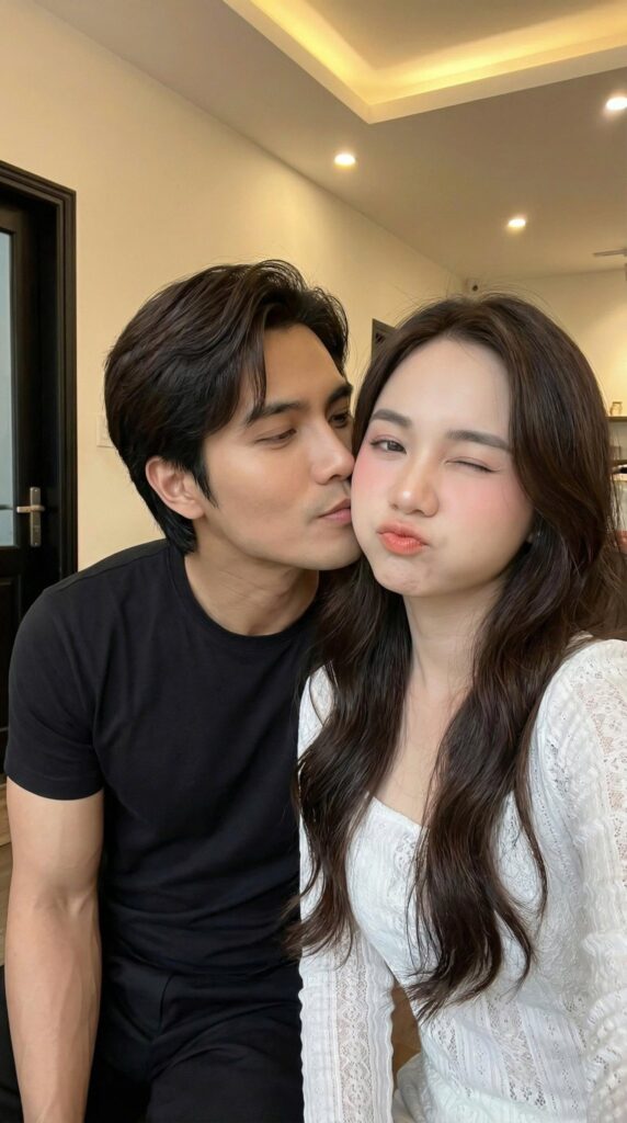 Ảnh tự sướng siêu thực của cặp đôi trẻ trung lung linh trong không gian ấm áp