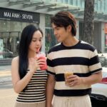 Cặp đôi trẻ trung tỏa sáng giữa phố phường hiện đại trong ảnh siêu thực 8K