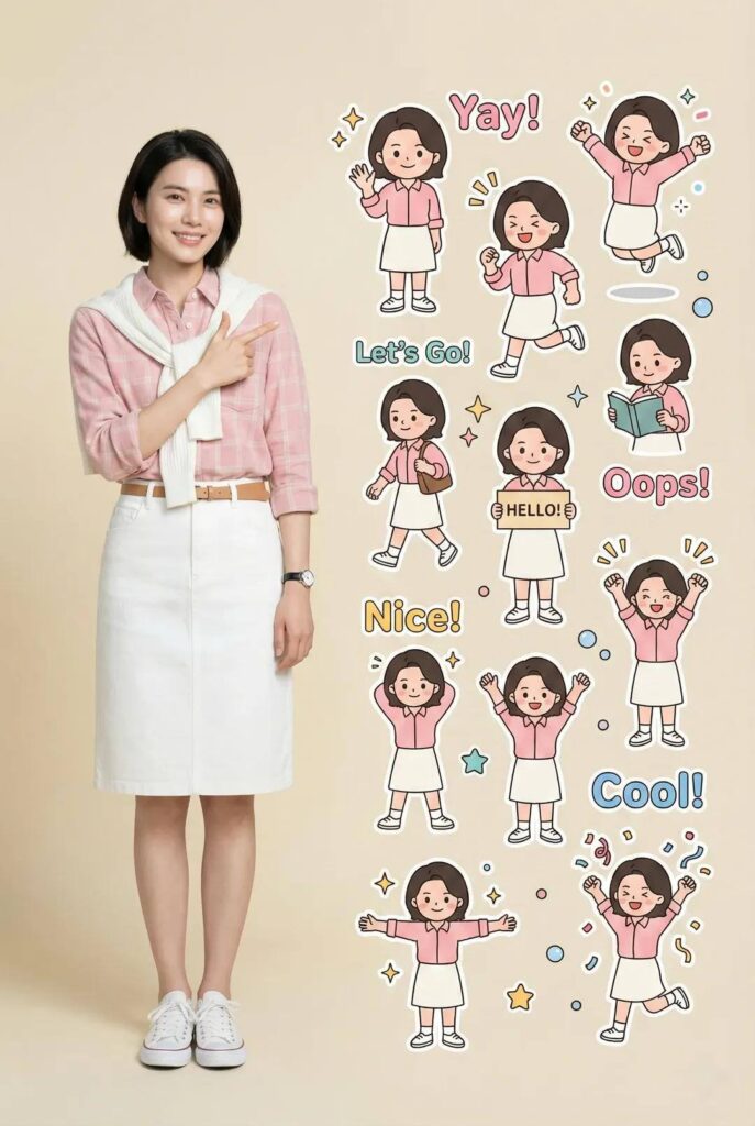 Prompt tạo sticker cá nhân trên ảnh nền gốc