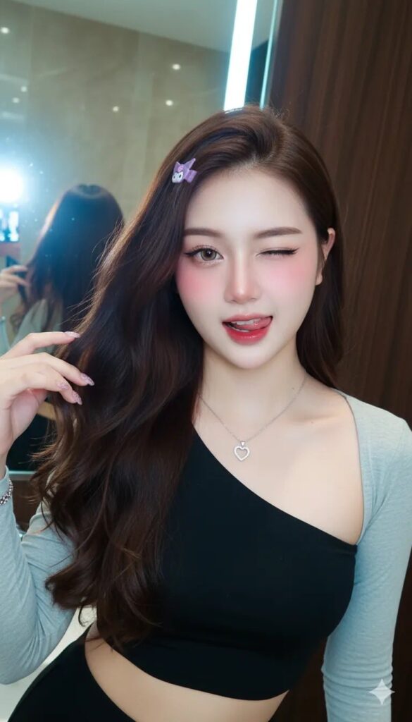 Chân dung cô gái tuổi teen với phong cách Y2K xu hướng hiện đại và quyến rũ