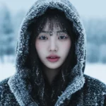 Chân dung mùa đông với ánh mắt sâu lắng và vẻ đẹp tự nhiên trong khung cảnh tuyết trắng