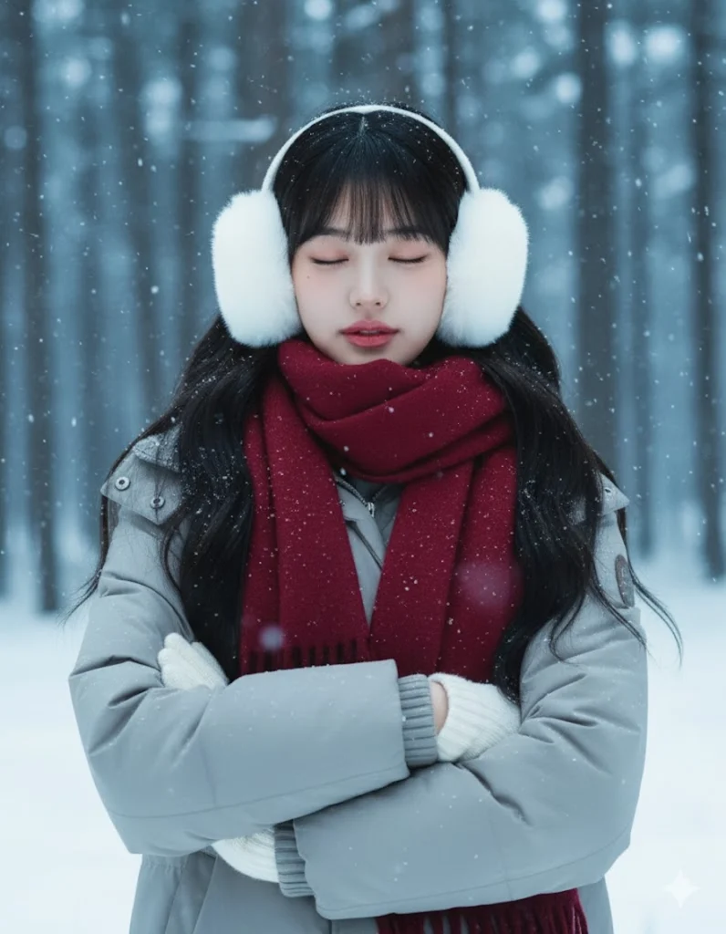 Chân dung yên bình giữa mùa đông tuyết trắng và cảm xúc dịu dàng