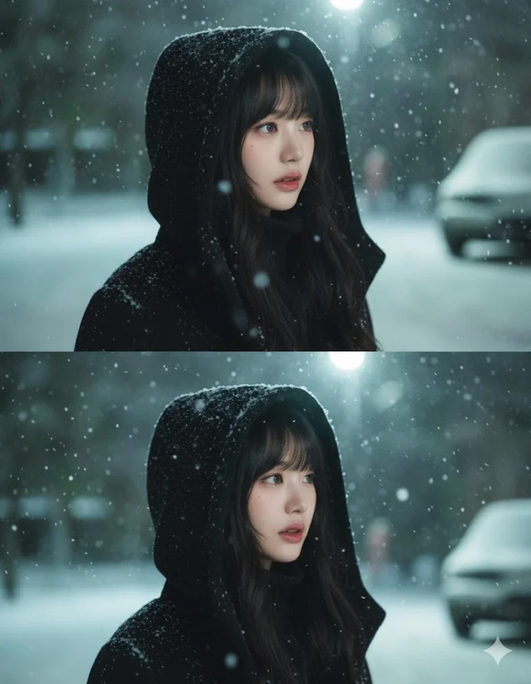 Chân dung mùa đông yên bình giữa tuyết trắng và ánh đèn dịu mát ban đêm