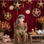 Góc nhìn truyền thống của Tết Trung Thu qua hình ảnh trẻ em ngồi giữa không gian lễ hội