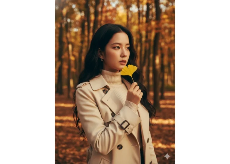 Chân dung nữ sinh trong rừng thu ngập ánh nắng vàng ấm áp