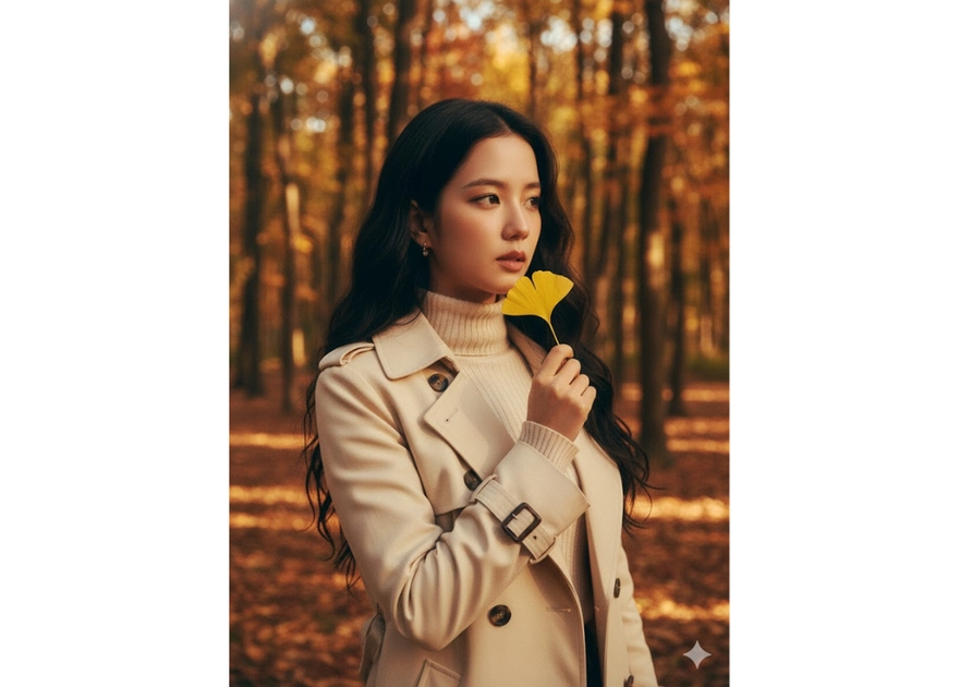 Chân dung nữ sinh trong rừng thu ngập ánh nắng vàng ấm áp