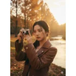 Chụp ảnh tự sướng mùa thu với ánh sáng vàng dịu và phong cách ấm áp cho bạn trẻ