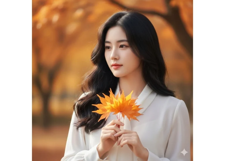 Nắm bắt vẻ đẹp thanh khiết trong sắc thu cùng cô gái trẻ và lá phong rực rỡ