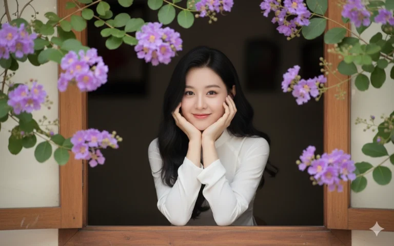 Mê mẩn với vẻ đẹp tự nhiên của cô gái trong Áo Dài giữa khung cảnh hoa bằng lăng tím