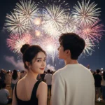 Tạo ảnh lãng mạn ngắm pháo hoa đêm giao thừa theo phong cách điện ảnh 8K