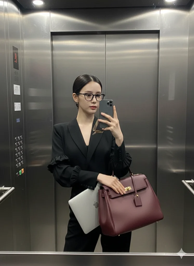 Tái hiện hình ảnh selfie sang trọng trong thang máy với phong cách đẳng cấp