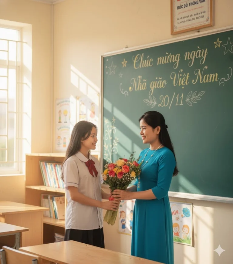 Ngày Nhà giáo Việt Nam tươi đẹp trong lớp học đầy nắng 20/11 ấm áp và ý nghĩa
