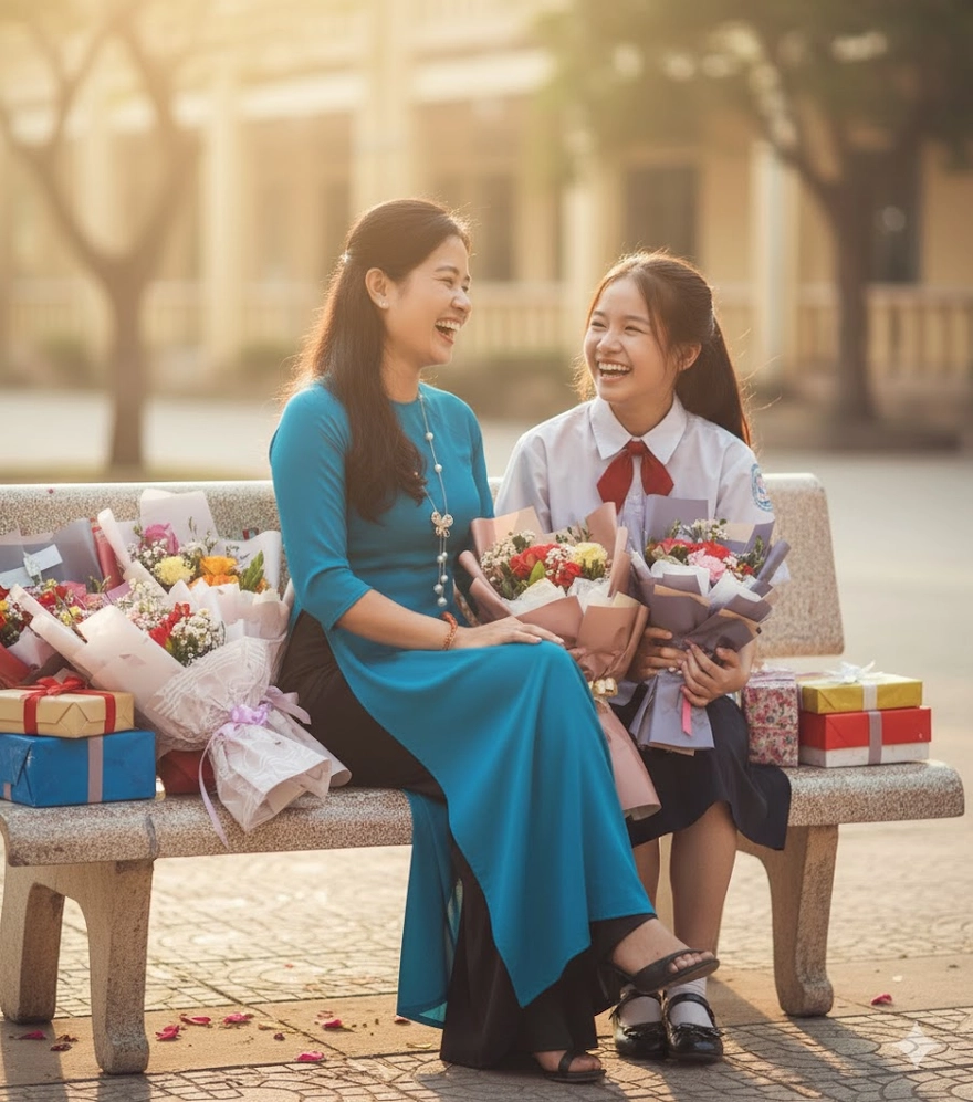 Niềm vui chân thật của cô trò sau lễ 20/11 tại trường học thân yêu