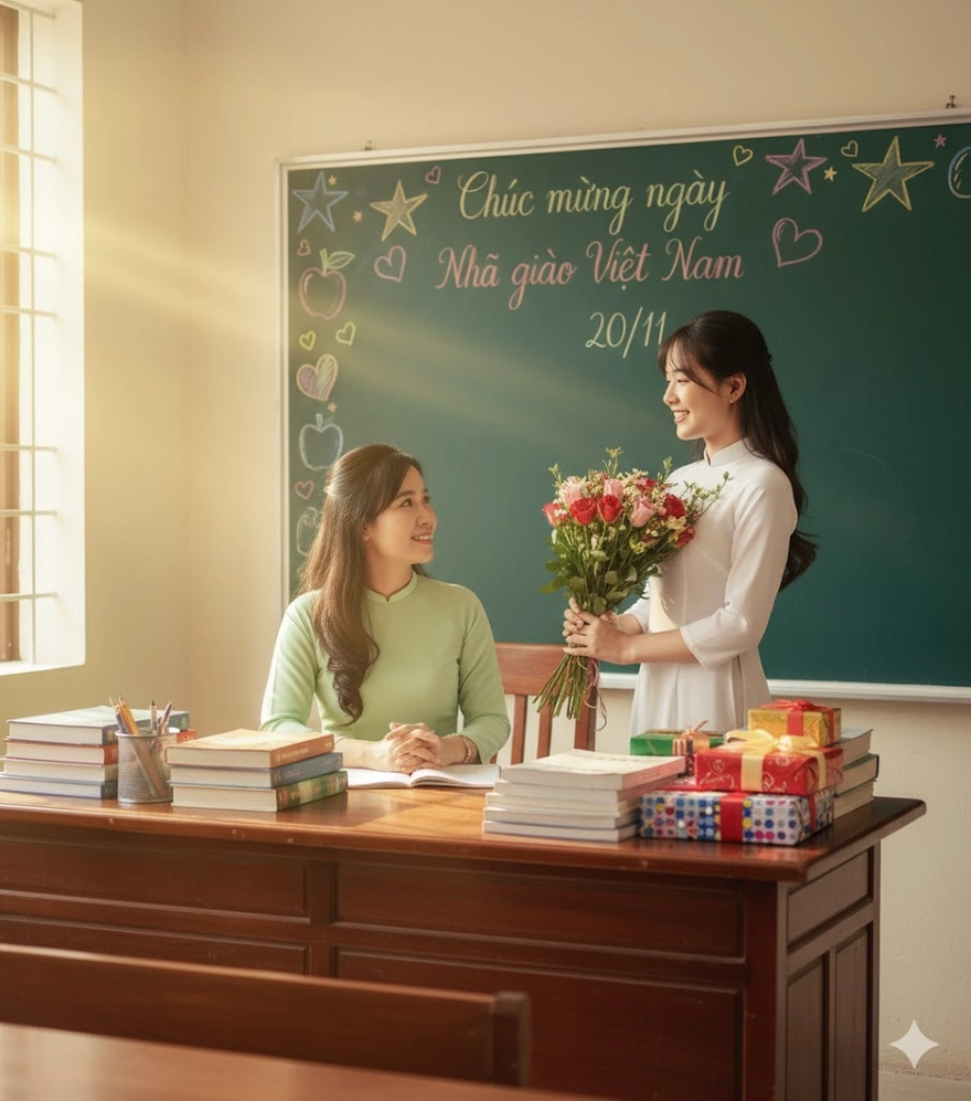 Niềm vui ngày Nhà giáo Việt Nam qua khoảnh khắc đẹp trong lớp học