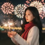 Chân dung tối đẹp của cô gái Việt bên ánh lửa lung linh đêm hội