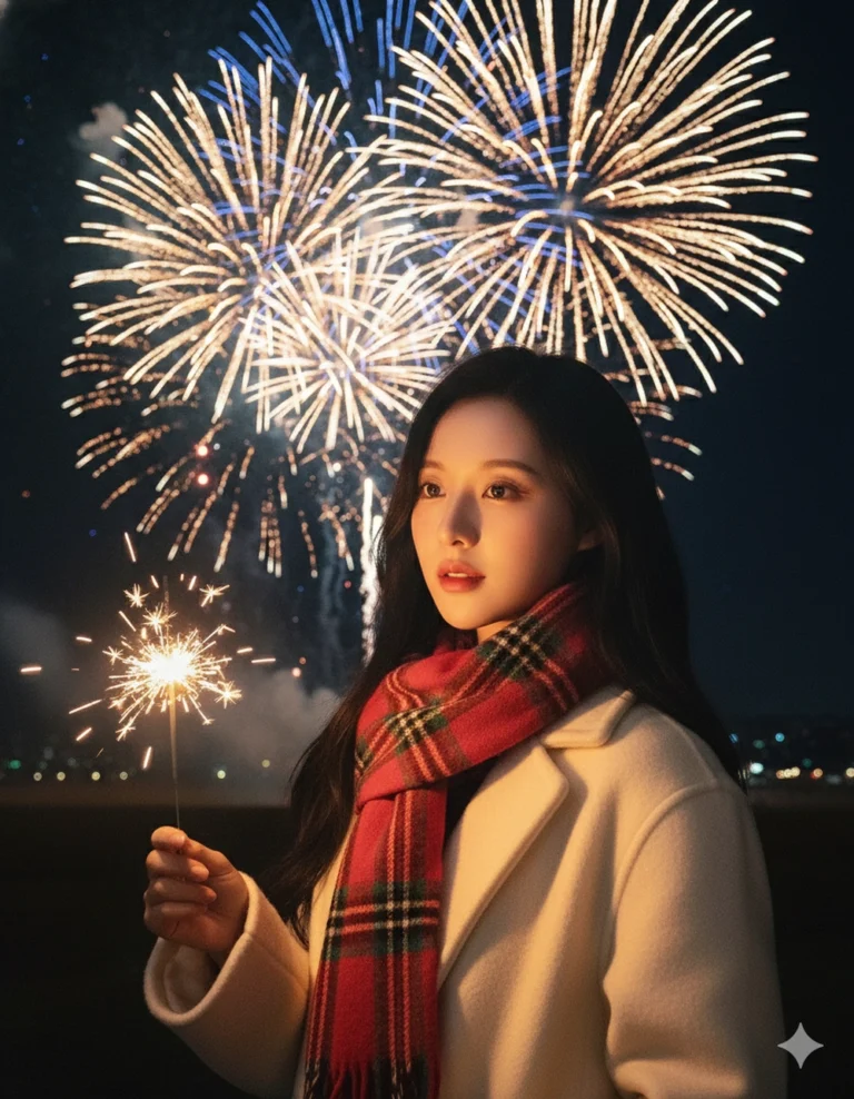 Cô gái Việt tỏa sáng giữa bữa tiệc pháo hoa rực rỡ và ánh đèn dịu dàng