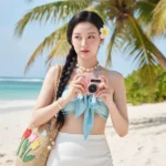 Chân dung hiện thực của cô gái trẻ bên bờ biển nhiệt đới rực rỡ