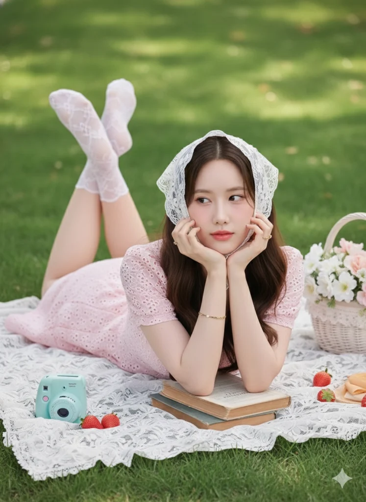 Chân dung cô gái Việt xinh đẹp giữa không gian picnic vintage ngọt ngào