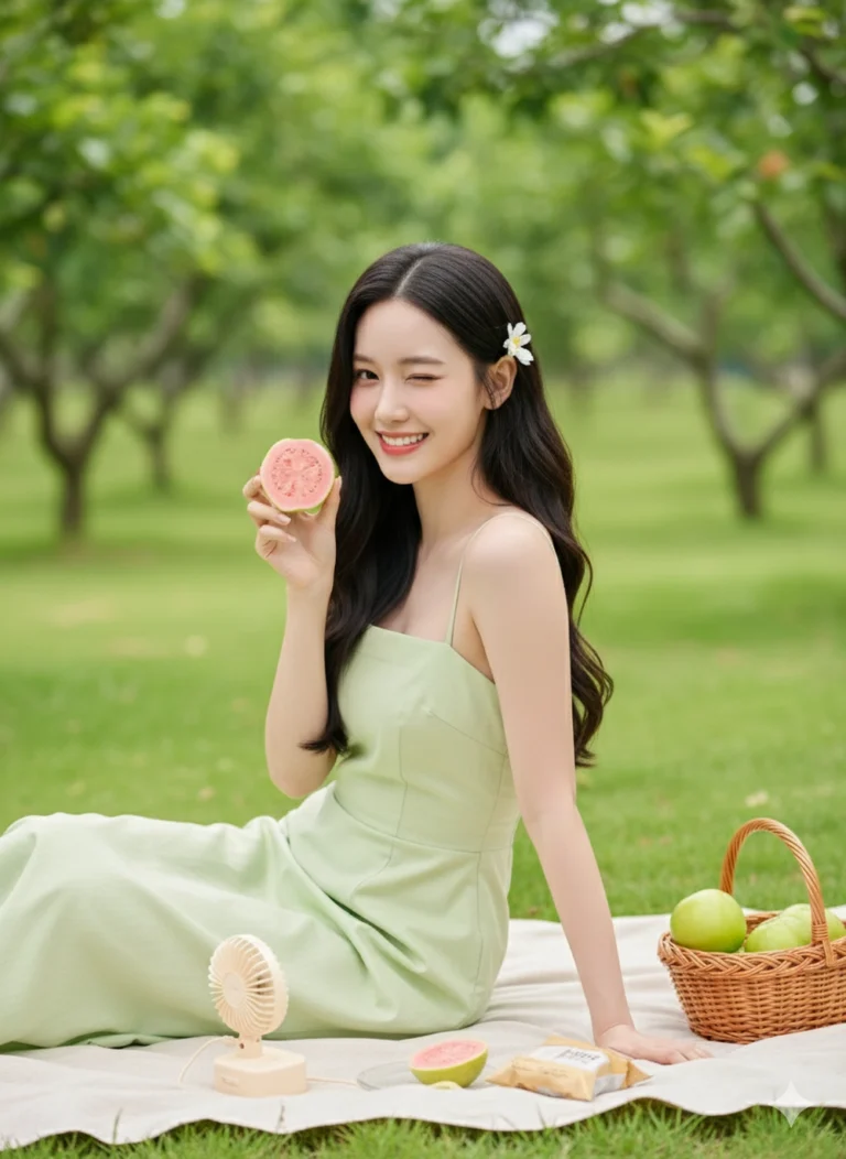 Chân dung cô gái Việt trong mùa hè tươi sáng cùng picnic trái cây ngoài trời
