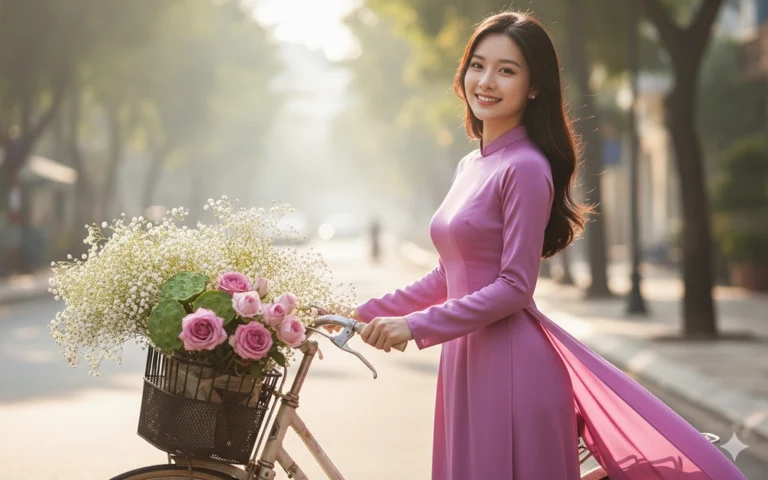 Vẻ đẹp tự nhiên của cô gái Việt trong áo dài giữa Sài Gòn hiện đại và lãng mạn