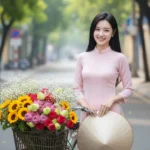 Chân dung cô gái trong áo dài hồng giữa phố phường Hà Nội rực rỡ sức sống mùa hạ