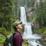 Nữ sinh khỏe khoắn khám phá rừng xanh trong ánh nắng giữa mùa hè