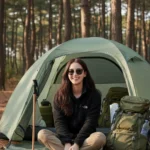 Người phụ nữ trẻ khám phá thiên nhiên với trang phục thể thao đầy phong cách