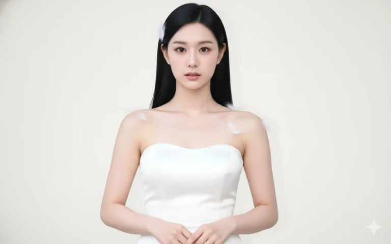 Chân dung thanh lịch của cô gái trẻ với vẻ đẹp tinh khôi và ánh sáng nhẹ nhàng