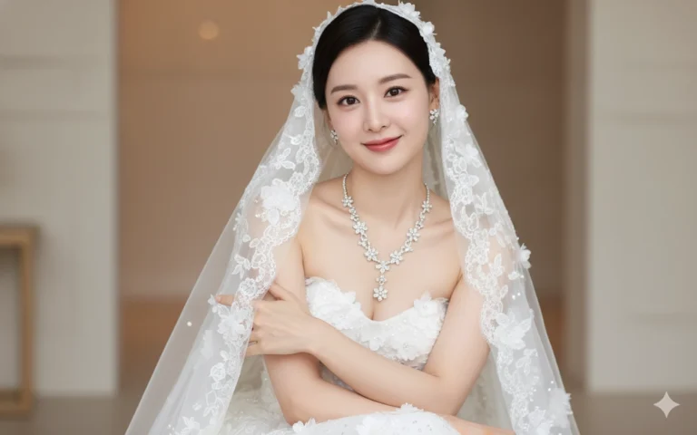 Chân dung cô dâu thanh tao trong áo cưới trắng tinh khôi và sự nhẹ nhàng quyến rũ