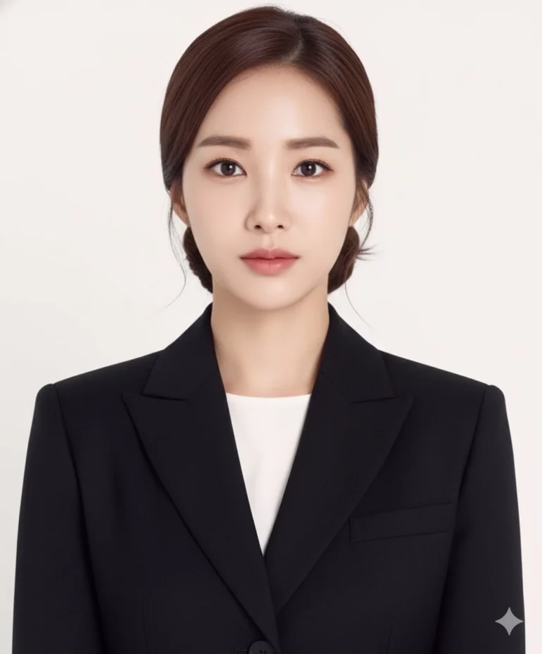 Tạo ảnh ID chuyên nghiệp cho nữ với kiểu tóc gọn gàng và trang phục thanh lịch