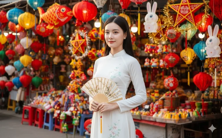 Chân dung thanh lịch của cô gái Việt trong lễ hội Trung thu rực rỡ sắc màu