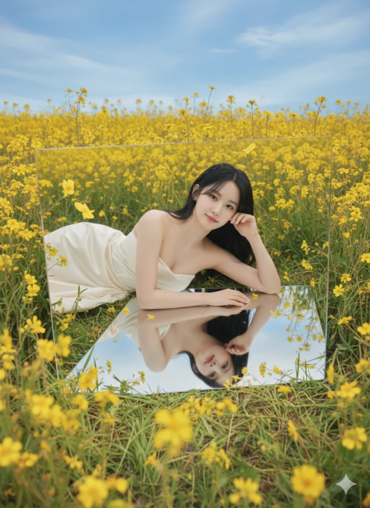 Góc nhìn dịu dàng giữa cánh đồng hoa vàng tuyệt đẹp