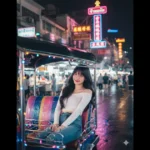 Khám phá đêm Bangkok với cô gái trong tuk-tuk đầy màu sắc và không khí nhộn nhịp