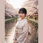 Chân dung tuyệt đẹp của cô gái Nhật bên dòng sông Osaka trong mùa hoa anh đào